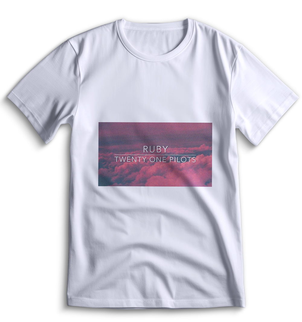 Белая футболка Top T-shirt Twenty One Pilots 0021 размера M.