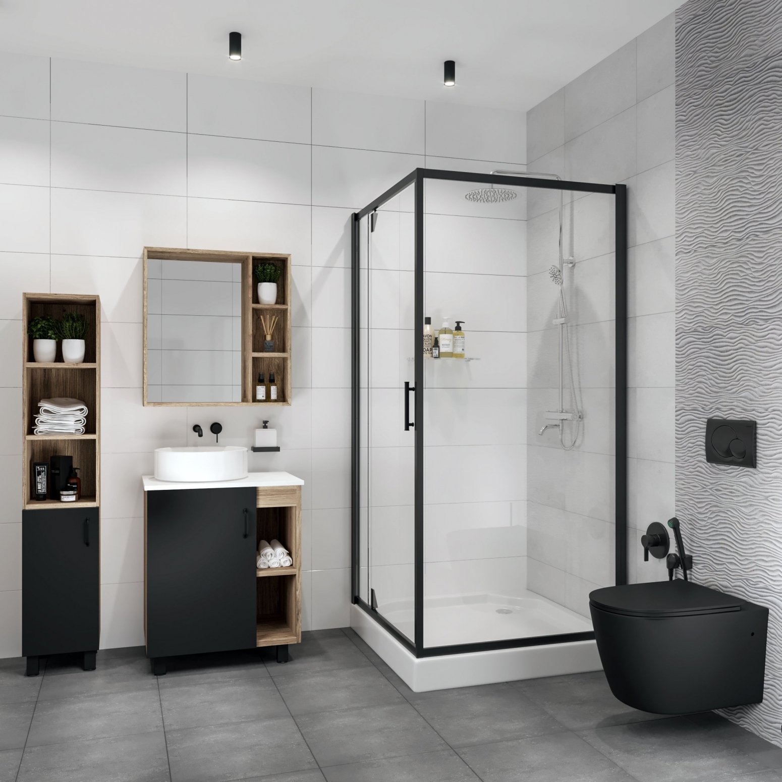 

Душевой уголок Niagara Nova NG-6801-08 BLACK 90x90, квадратный