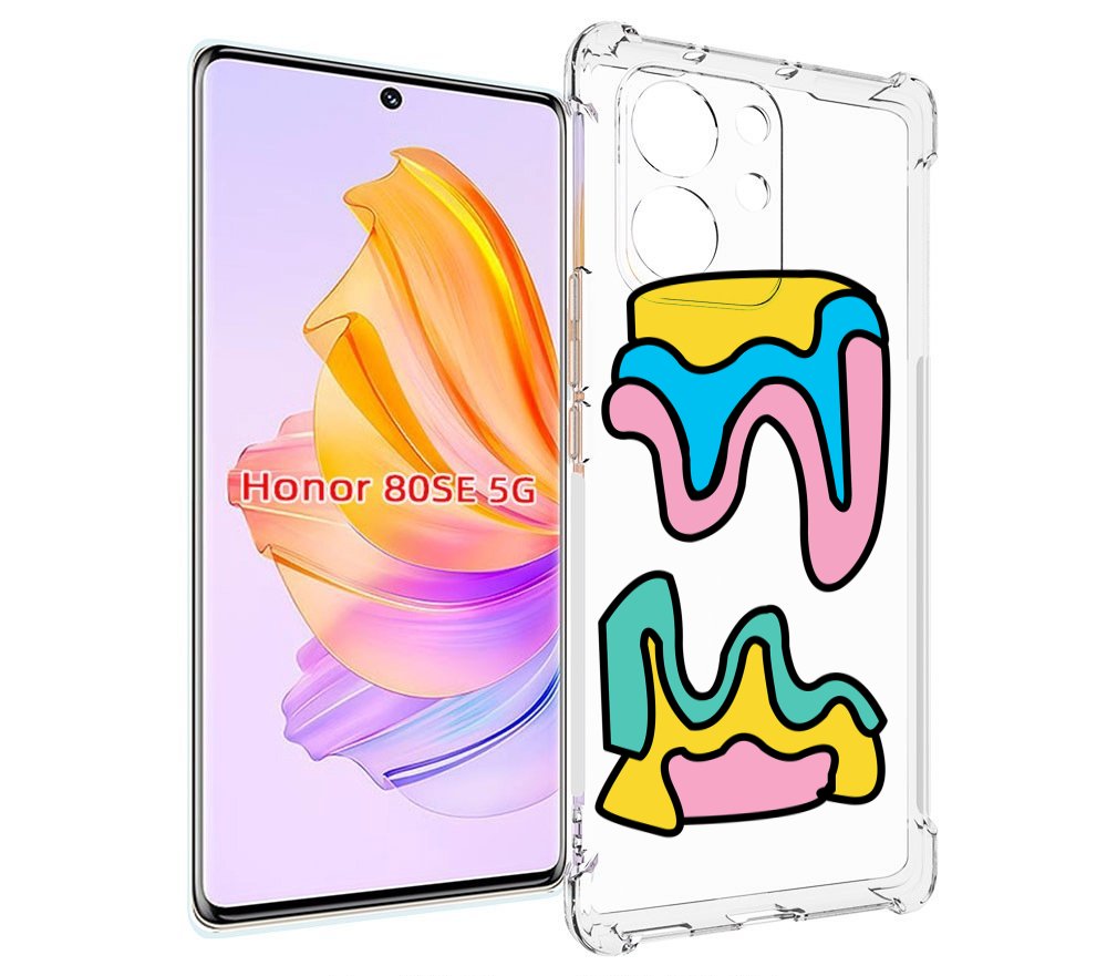

Чехол MyPads вытекающая-абстракция для Honor 80 SE, Прозрачный, Tocco