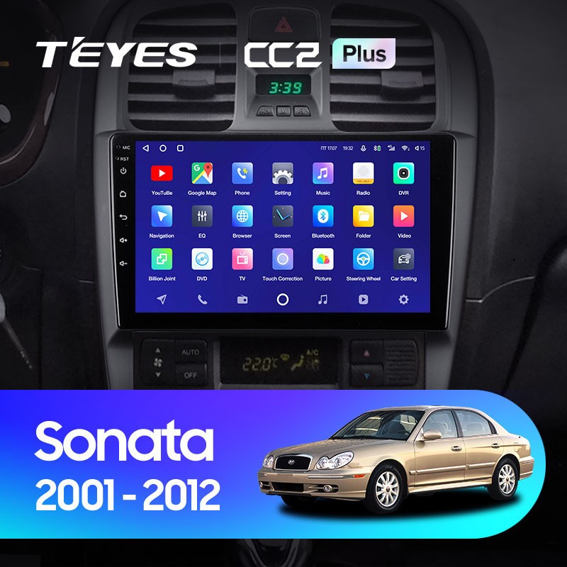 Штатная магнитола Teyes CC2 Plus 6/128 Hyundai Sonata EF рестайлинг (2001-2012)