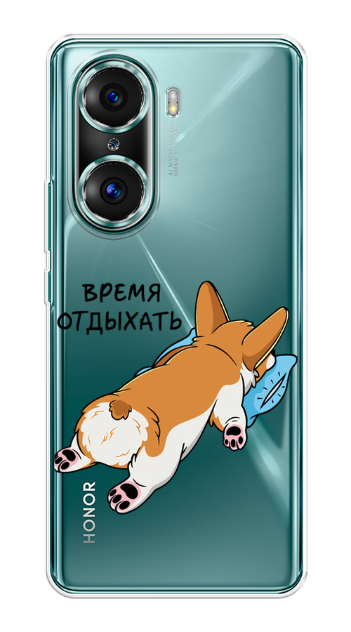 

Чехол на Honor 60 Pro "Корги отдыхает", Черный;коричневый;голубой, 6106750-1