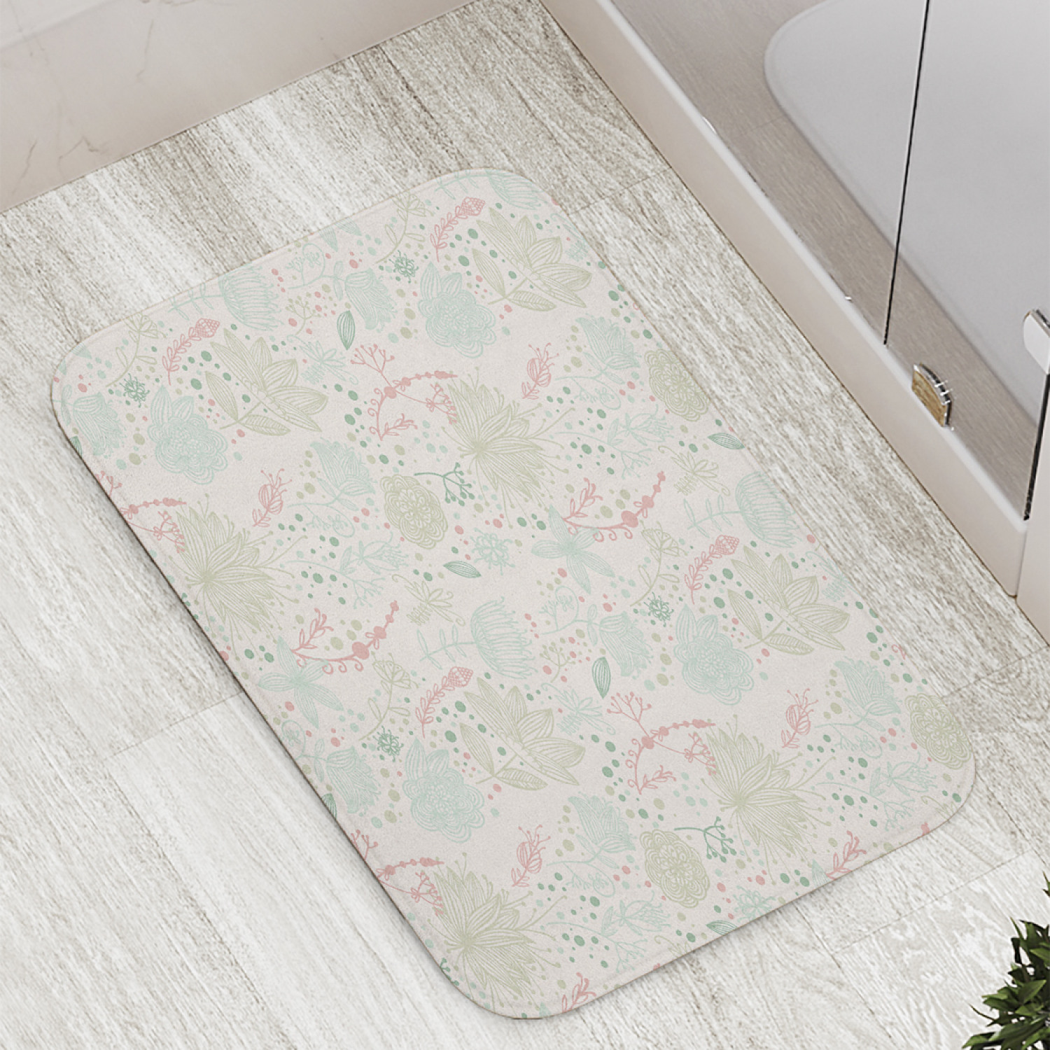 

Коврик противоскользящий JoyArty "Наброски цветов" для ванной, сауны, бассейна, 77х52 см, Наброски цветов