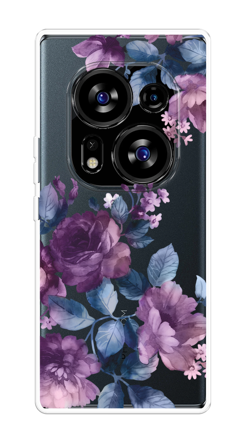 

Чехол на Tecno Phantom X2/X2 Pro "Purple Blossoms", Синий;фиолетовый, 303250-1