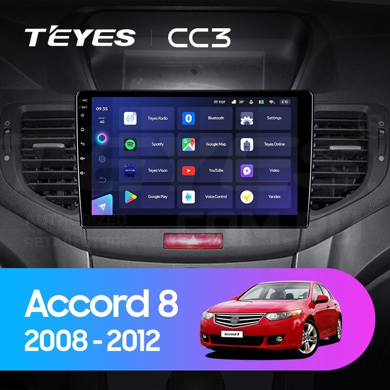 Штатная магнитола Teyes CC3 432 Honda Accord 8 2008-2012 36700₽