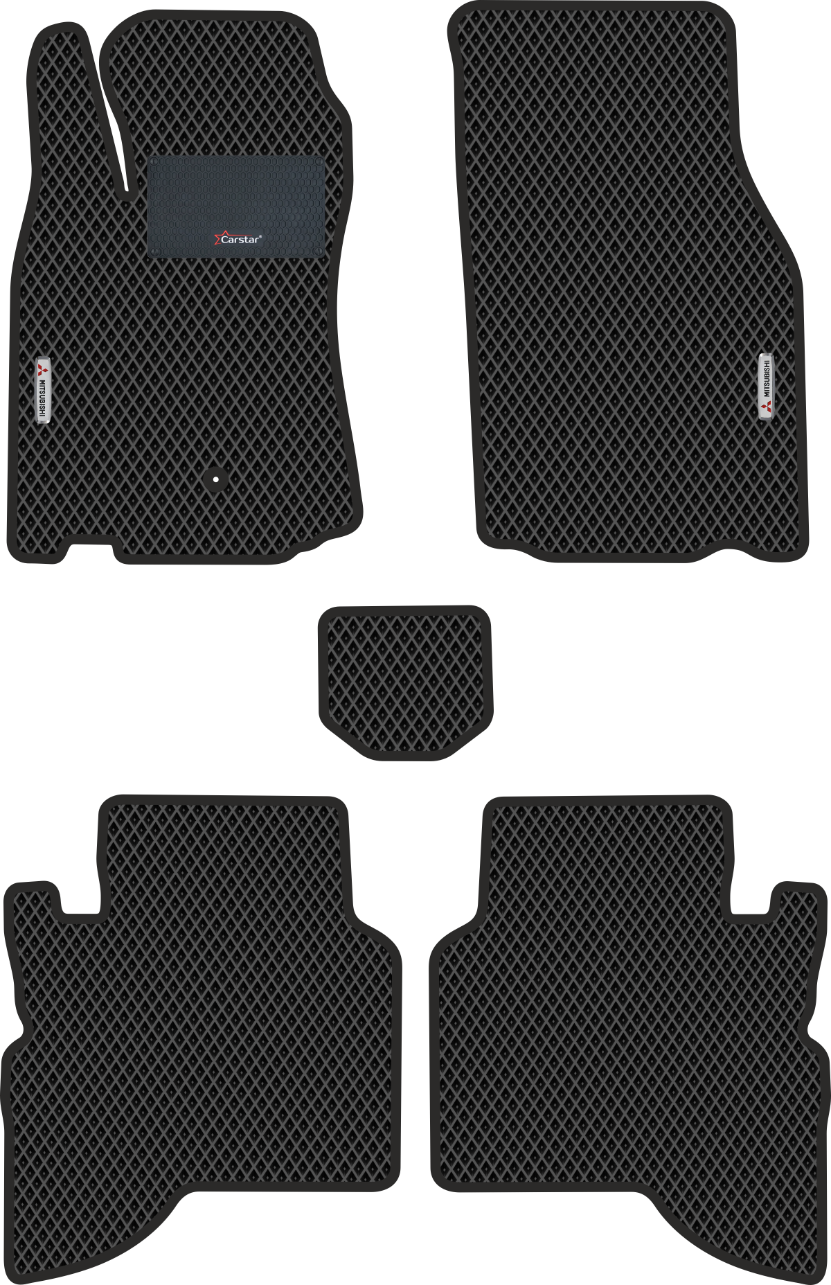 

Коврики Kupi-Kovrik EVA для Mitsubishi Pajero Sport I 1998-2008,чёрный,подпятник,2 эмблемы