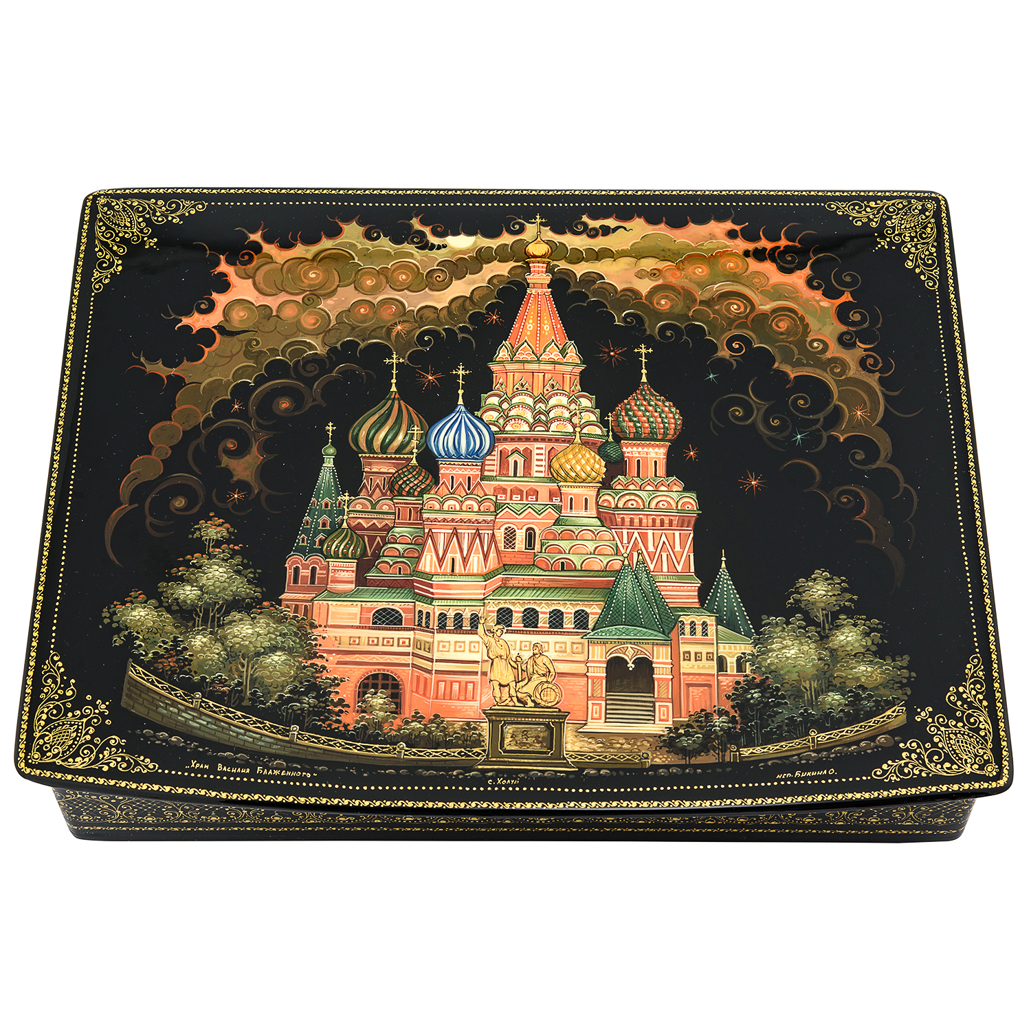 

Шкатулка с художественной росписью «Храм Василия Блаженного»