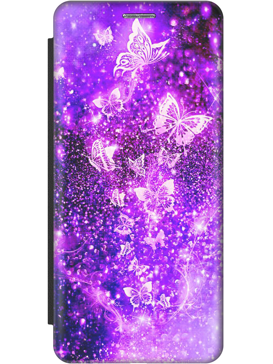 

Чехол-книжка на Apple iPhone 13 Pro с рисунком "Фиолетовые бабочки" черный, Фиолетовый;черный, 20000218