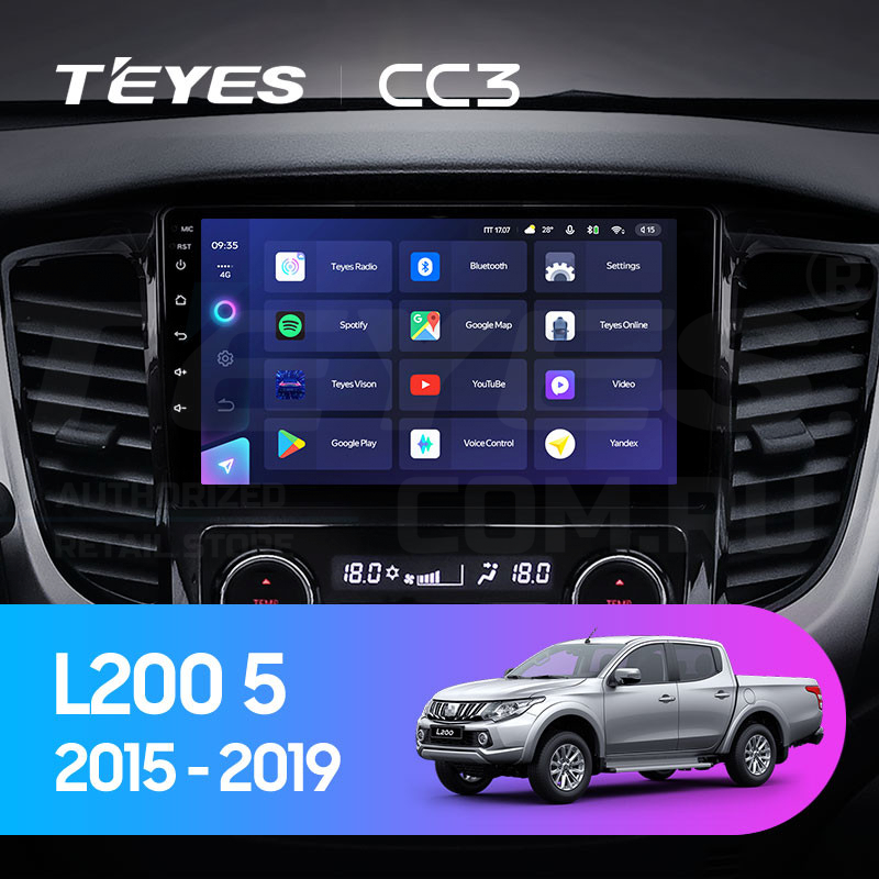 

Штатная магнитола Teyes CC3 4/32 Mitsubishi L200 5 (2015-2019) кондиционер F1, CC3