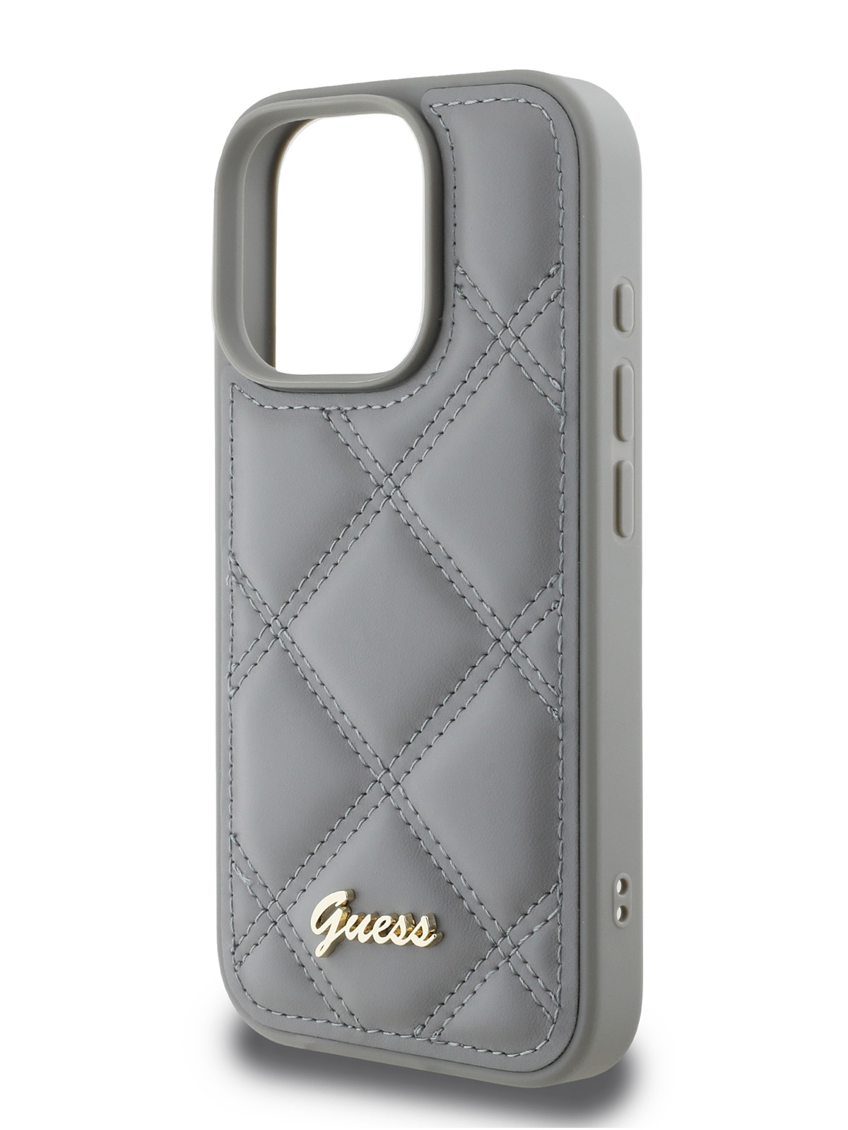 Чехол Guess для iPhone 16 Pro Max из стеганой экокожи серый 2542₽