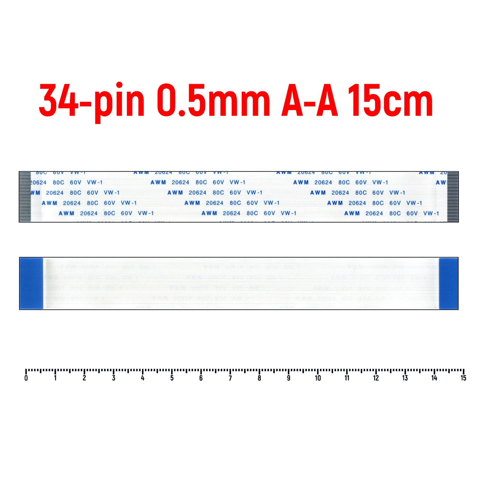 

Шлейф OEM FFC 34-pin Шаг 0.5mm Длина 15cm Прямой