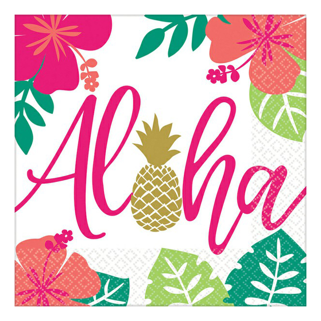 фото Салфетки бумажные aloha фламинго 33 х 33 см 16 шт. веселая затея