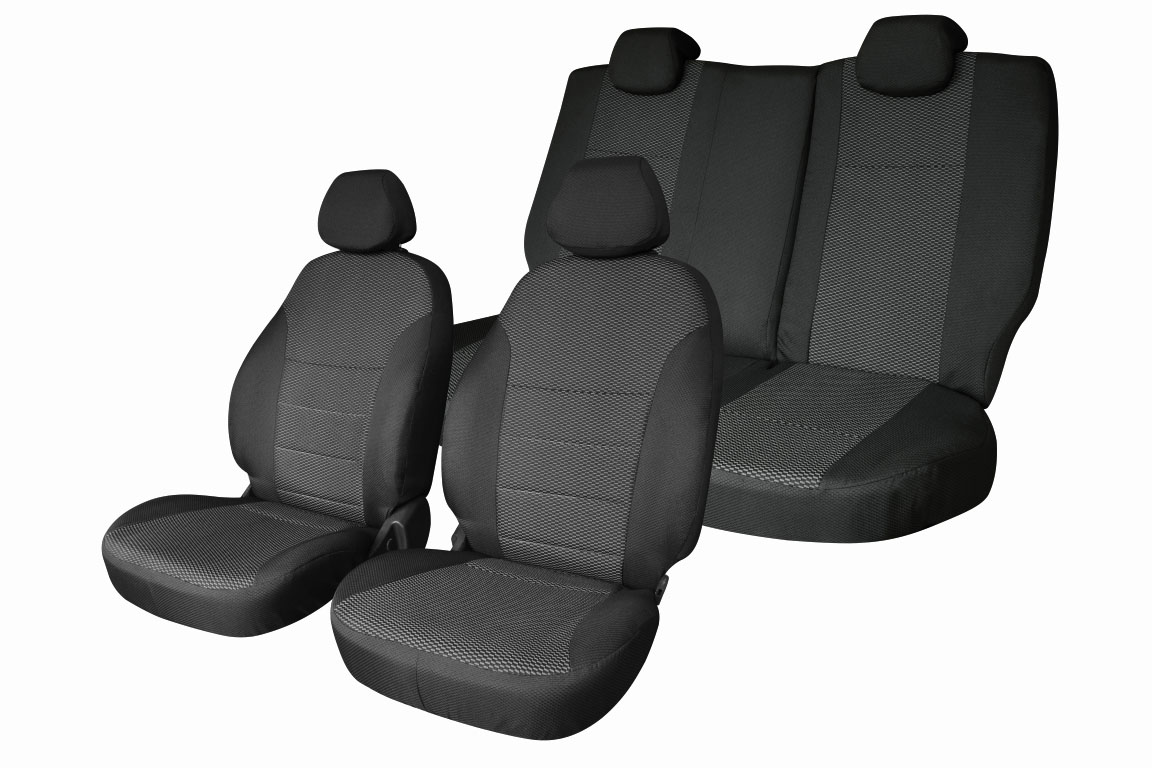 

Чехлы салона Toyota Corolla седан (2002-2007, Северная Америка) черный и темно-серый