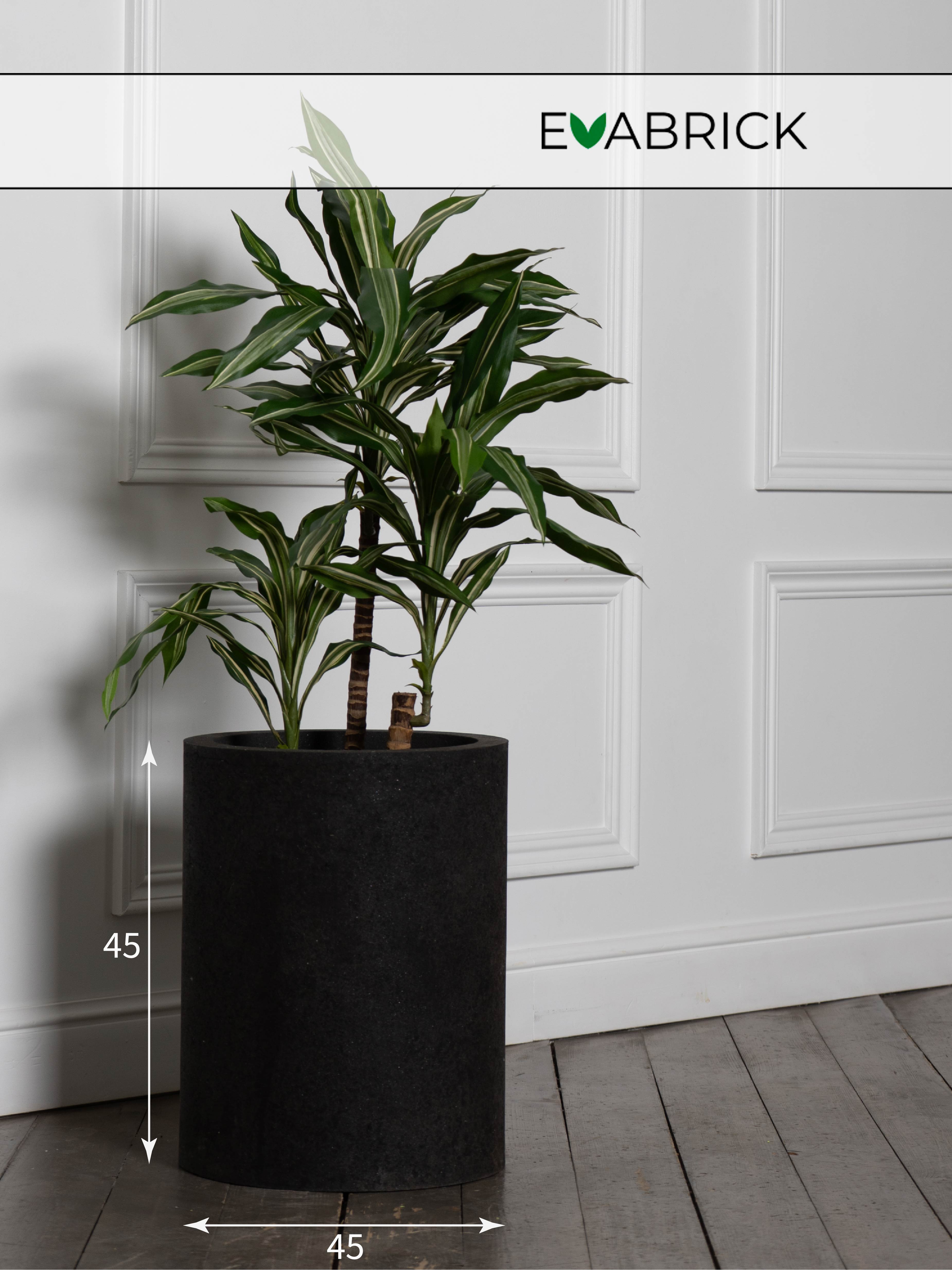 Цветочное кашпо Evabrick Cylinder искусственный камень Cylinder-HL45-35B 33 л черный 1 шт.