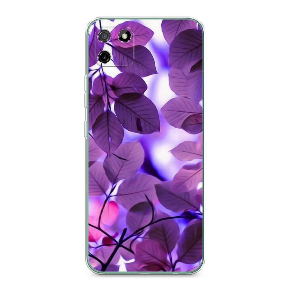 

Чехол на Realme C11 2020 "Сиреневые листики", Фиолетовый;голубой, 253850-2
