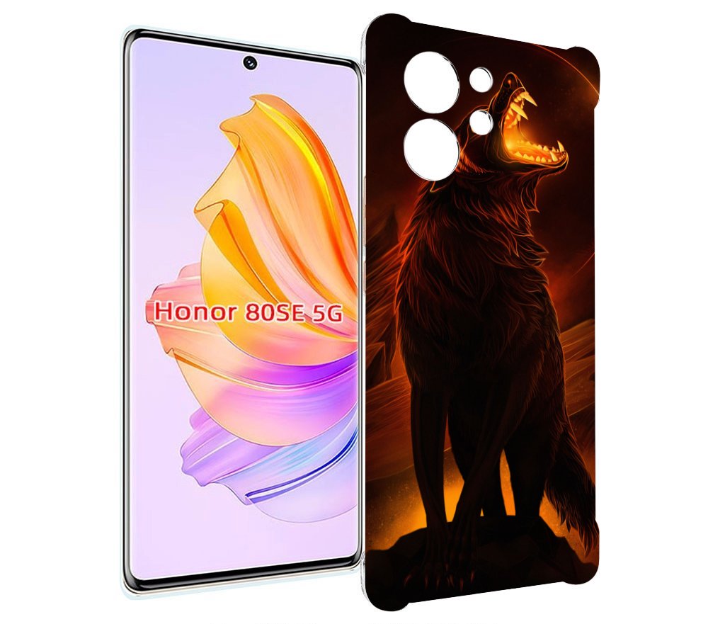 

Чехол MyPads волчара с огнем внутри для Honor 80 SE, Прозрачный, Tocco