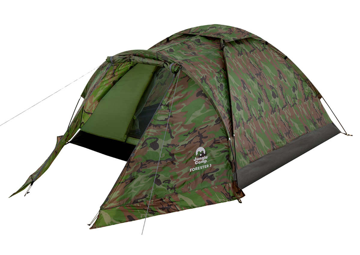 

Палатка Jungle Camp Forester, треккинговая, 3 места, камуфляж, Зеленый, Forester