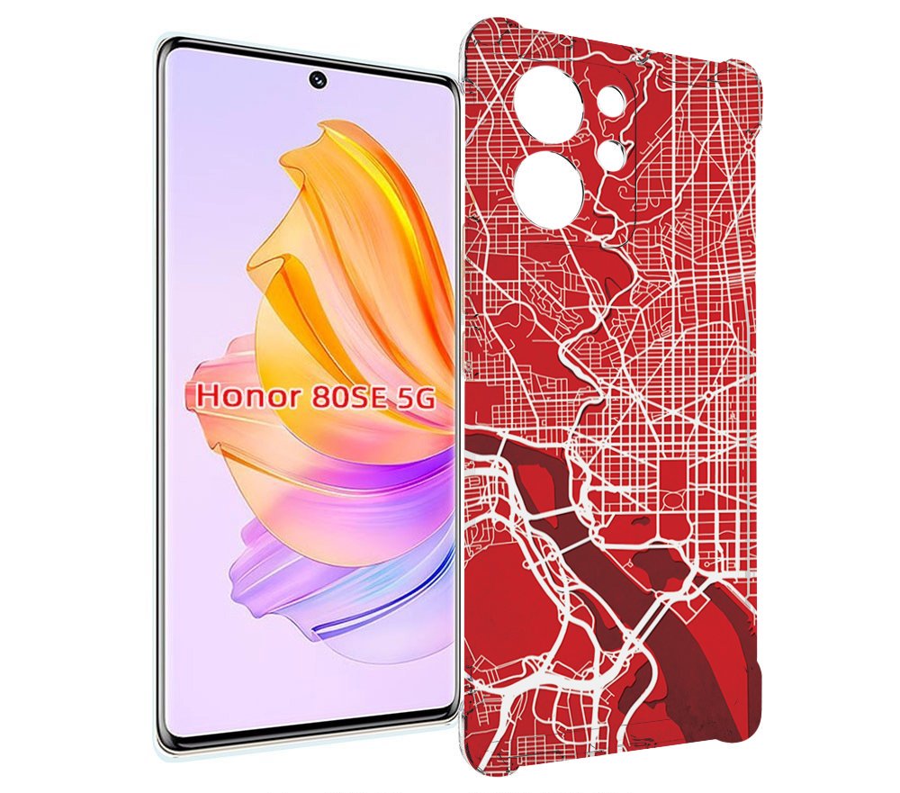 

Чехол MyPads векторная-карта для Honor 80 SE, Прозрачный, Tocco