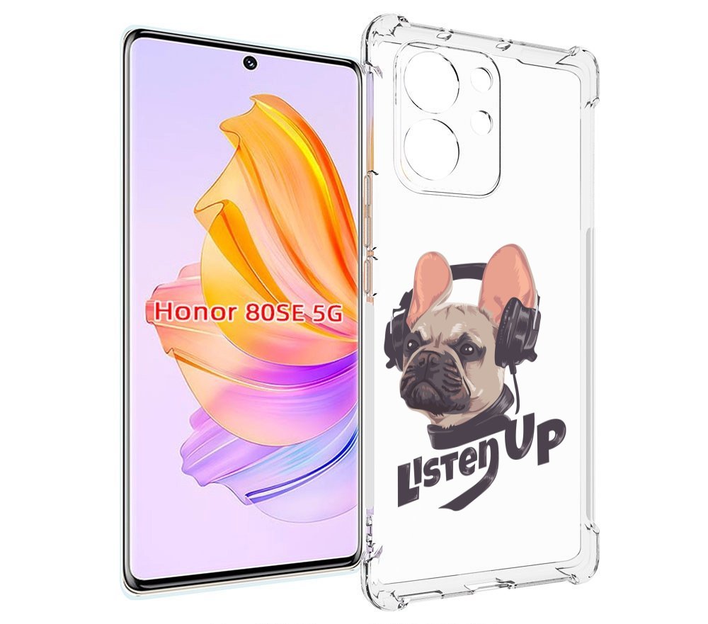 

Чехол MyPads бульдог-слушает-музыку для Honor 80 SE, Прозрачный, Tocco