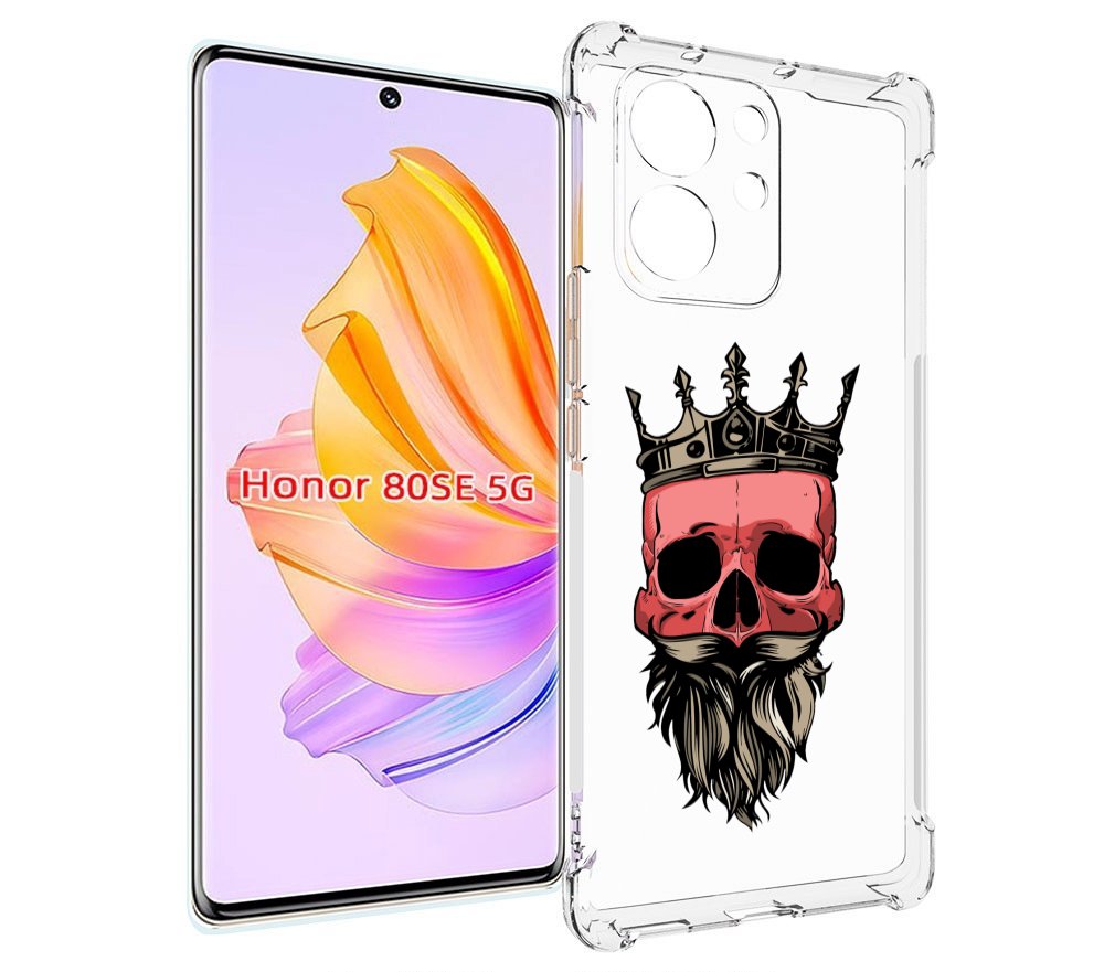 

Чехол MyPads бородатый красный череп мужской для Honor 80 SE, Прозрачный, Tocco