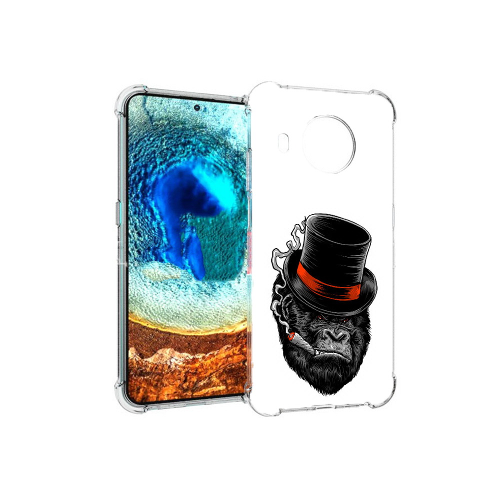 

Чехол MyPads Tocco для Nokia X20 дизайнерская горилла (PT159436.101.431), Прозрачный, Tocco