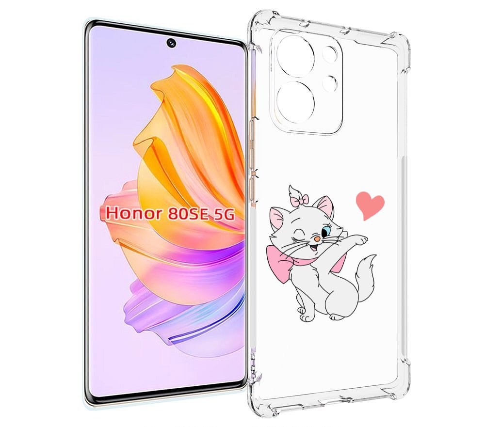 

Чехол MyPads белая-кошечка-с-сердечком женский для Honor 80 SE, Прозрачный, Tocco