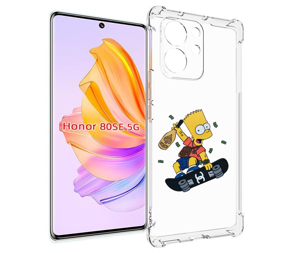 

Чехол MyPads барт-скейтер детский для Honor 80 SE, Прозрачный, Tocco