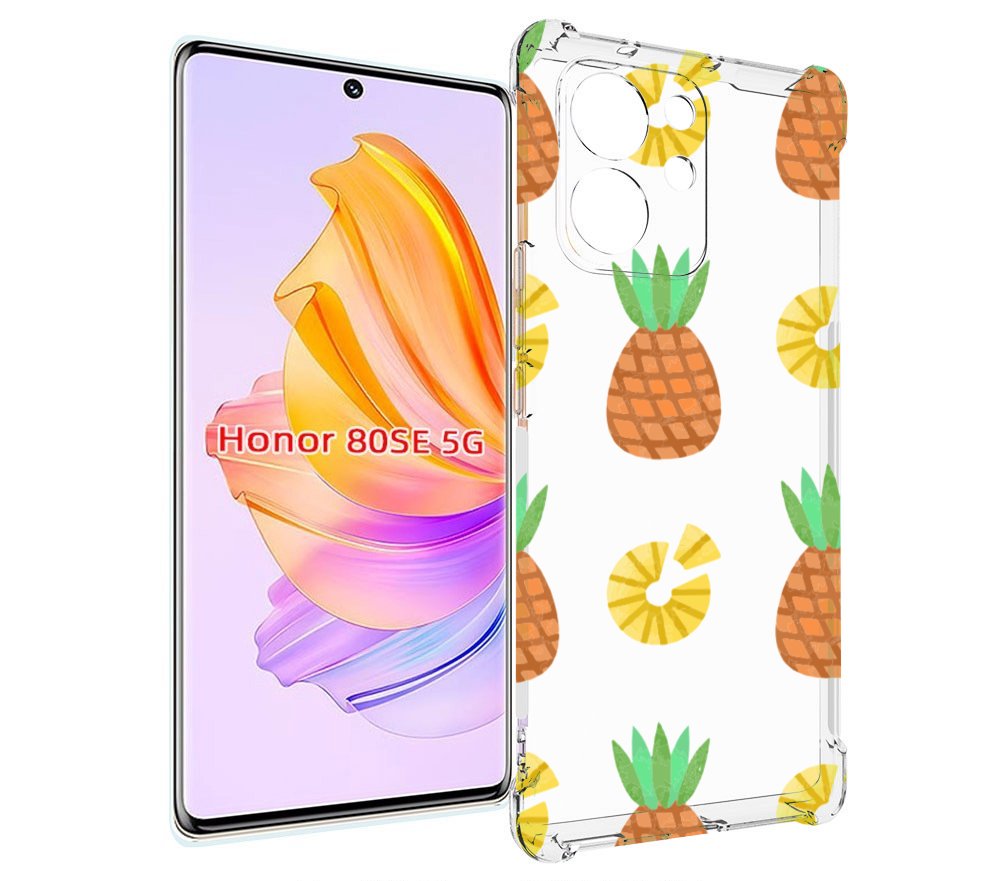 

Чехол MyPads ананасики для Honor 80 SE, Прозрачный, Tocco