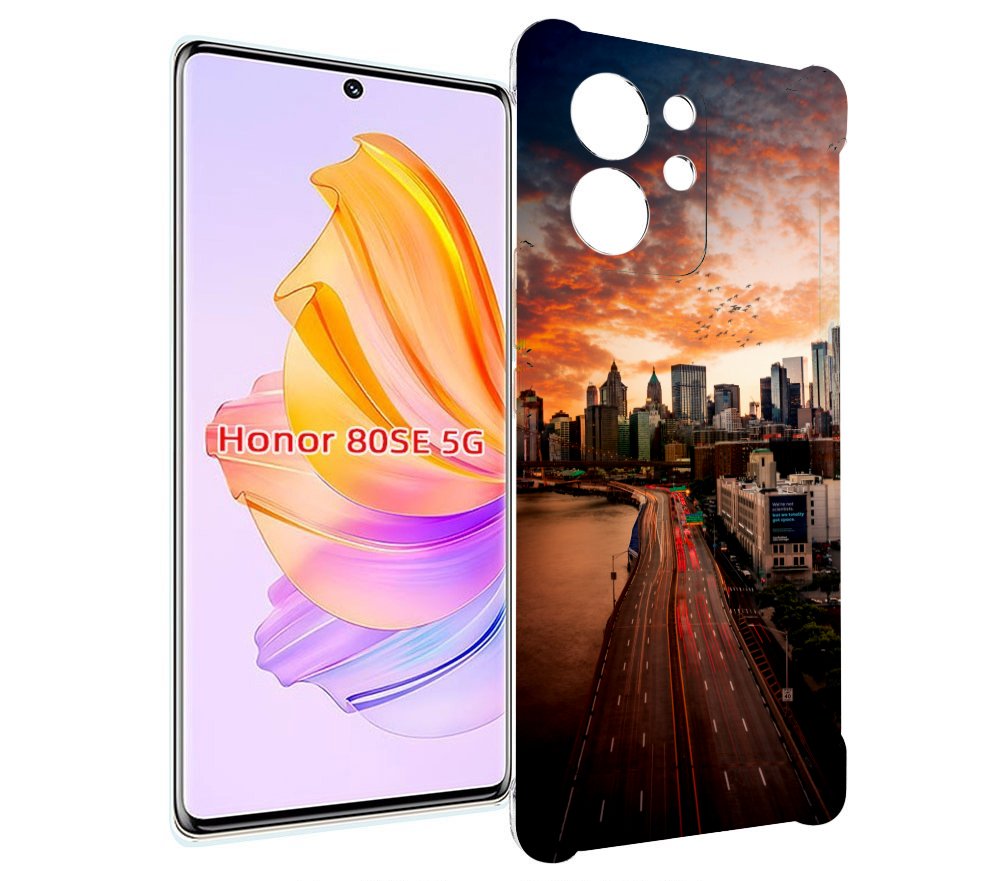 

Чехол MyPads американский город фото для Honor 80 SE, Прозрачный, Tocco