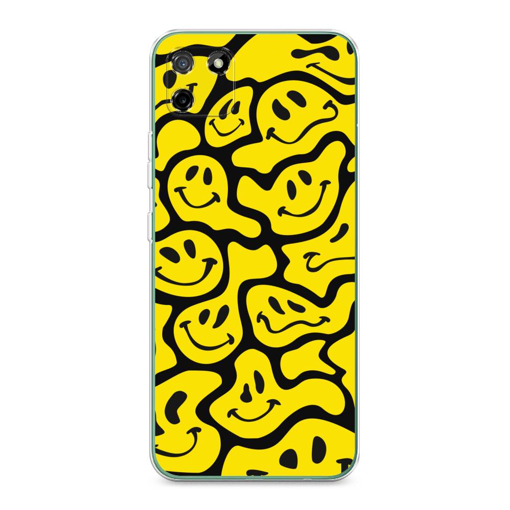 

Чехол на Realme C11 2020 "Расплывчатые смайлики желтые", Черный;желтый, 253850-6