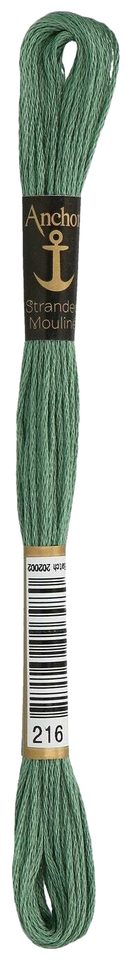 

Нитки мулине Anchor Stranded Cotton 4635000-00216 8 м зеленый