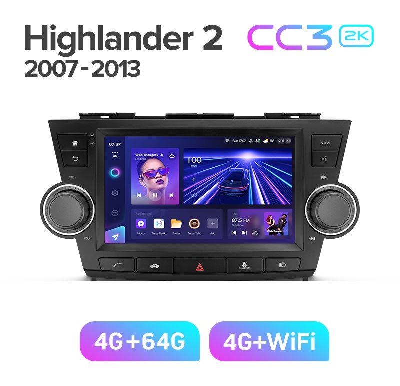 Магнитола TEYES TOYOTA HIGHLANDER 2007- 2013 г CC3 2K 464ГБ 3789000₽