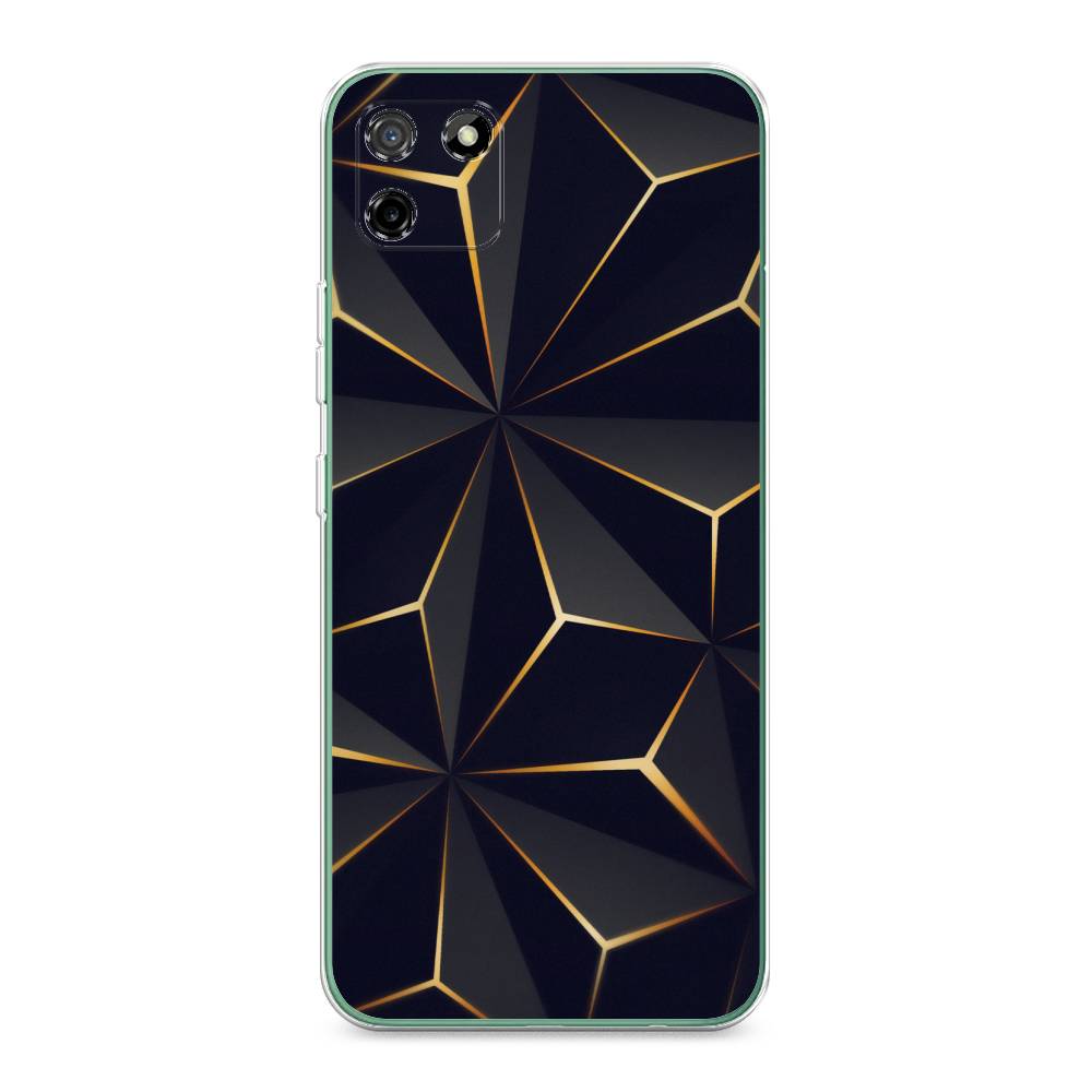 

Чехол на Realme C11 2020 "Черные полигоны", Золотистый;черный, 253850-3