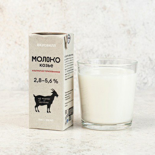 Молоко козье 2,8-5,6% ультрапастеризованное 200 мл БЗМЖ
