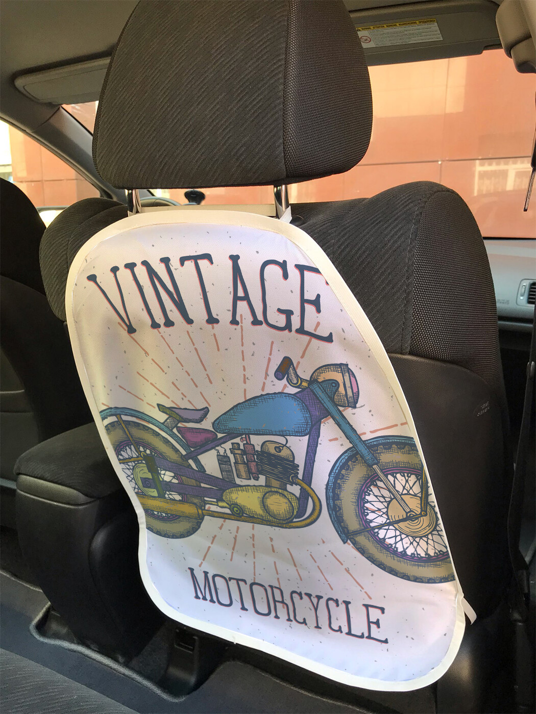 фото Накидка на спинку сиденья joyarty винтажный мотоцикл, 45х62