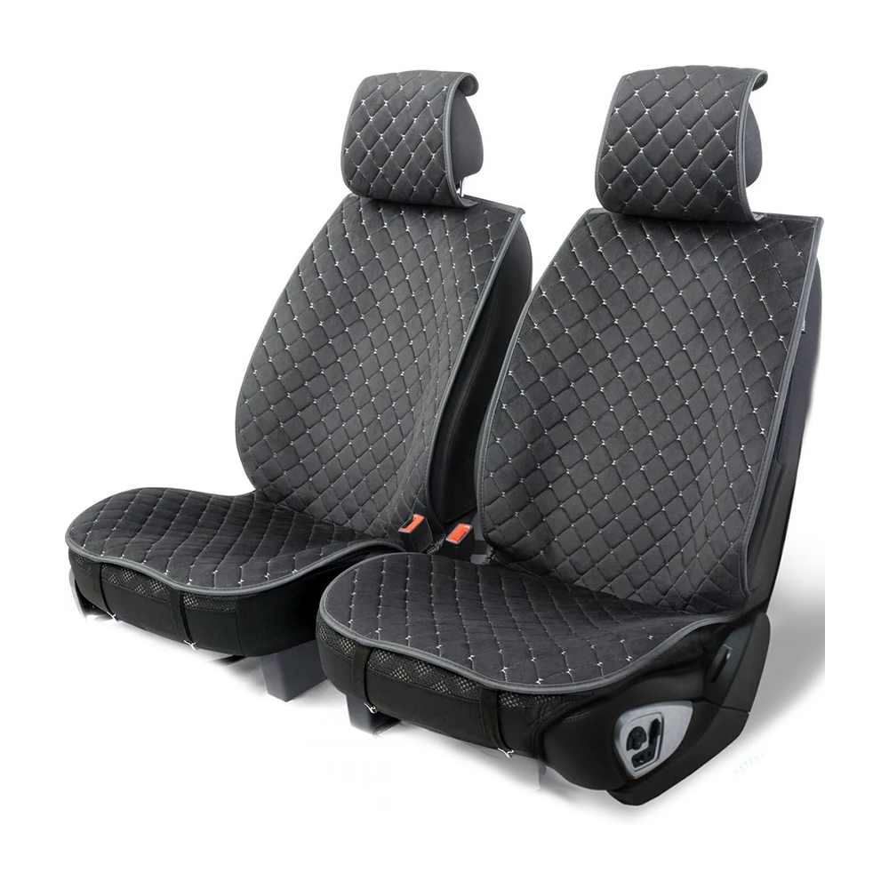 Накидки на сиденья автомобиля DreamCar ВЕЛЮР черный серый