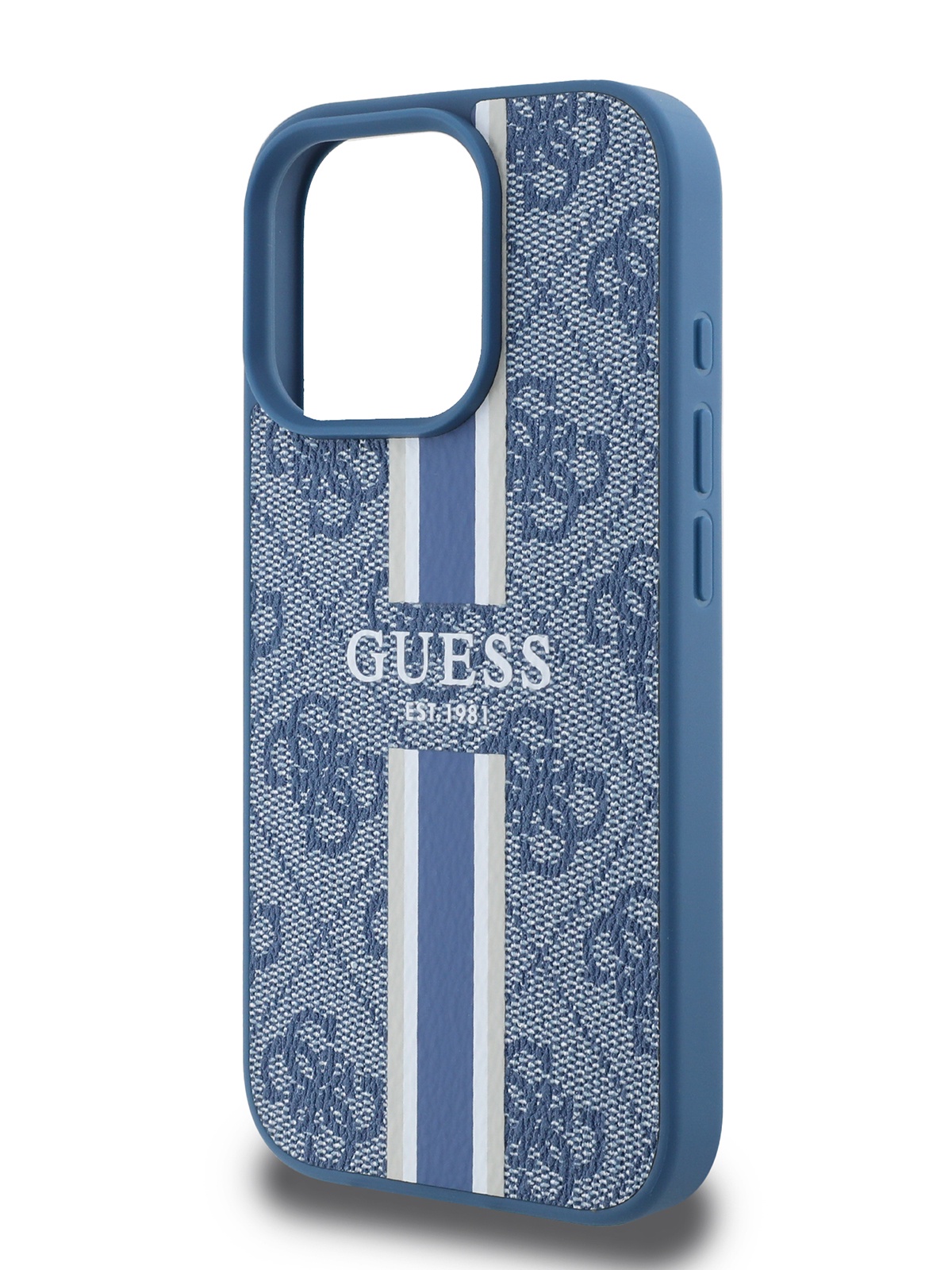 Чехол Guess для iPhone 16 Pro MagSafe из экокожи синий 2712₽