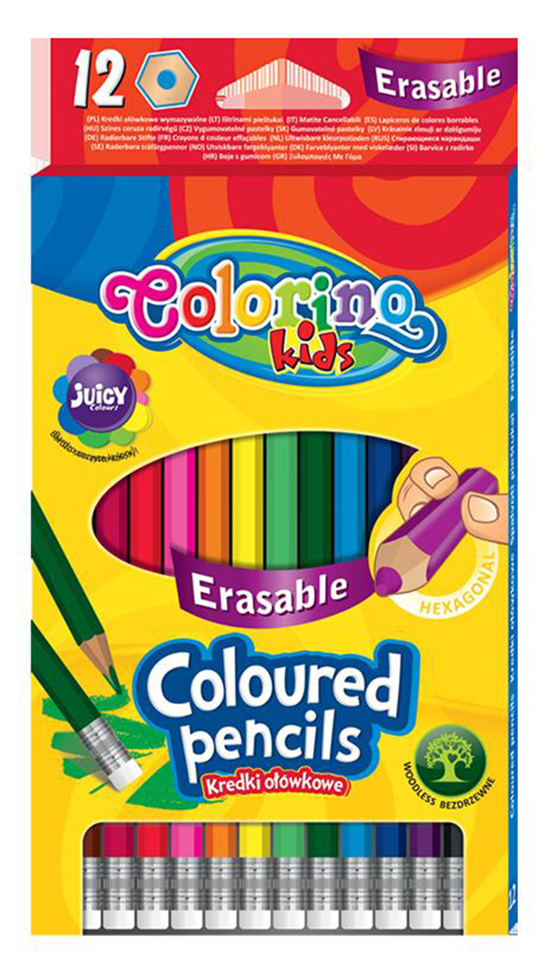 

Карандаши цветные "Erasable", 12 цветов