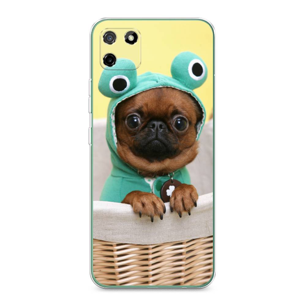 

Чехол на Realme C11 2020 "Собачка в шапке лягушки", Коричневый;желтый;голубой, 253850-1