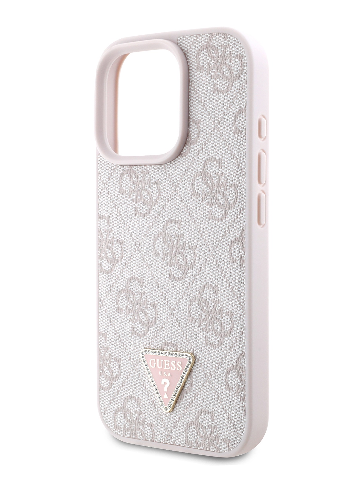 

Чехол Guess для iPhone 16 Pro из экокожи розового цвета, Розовый