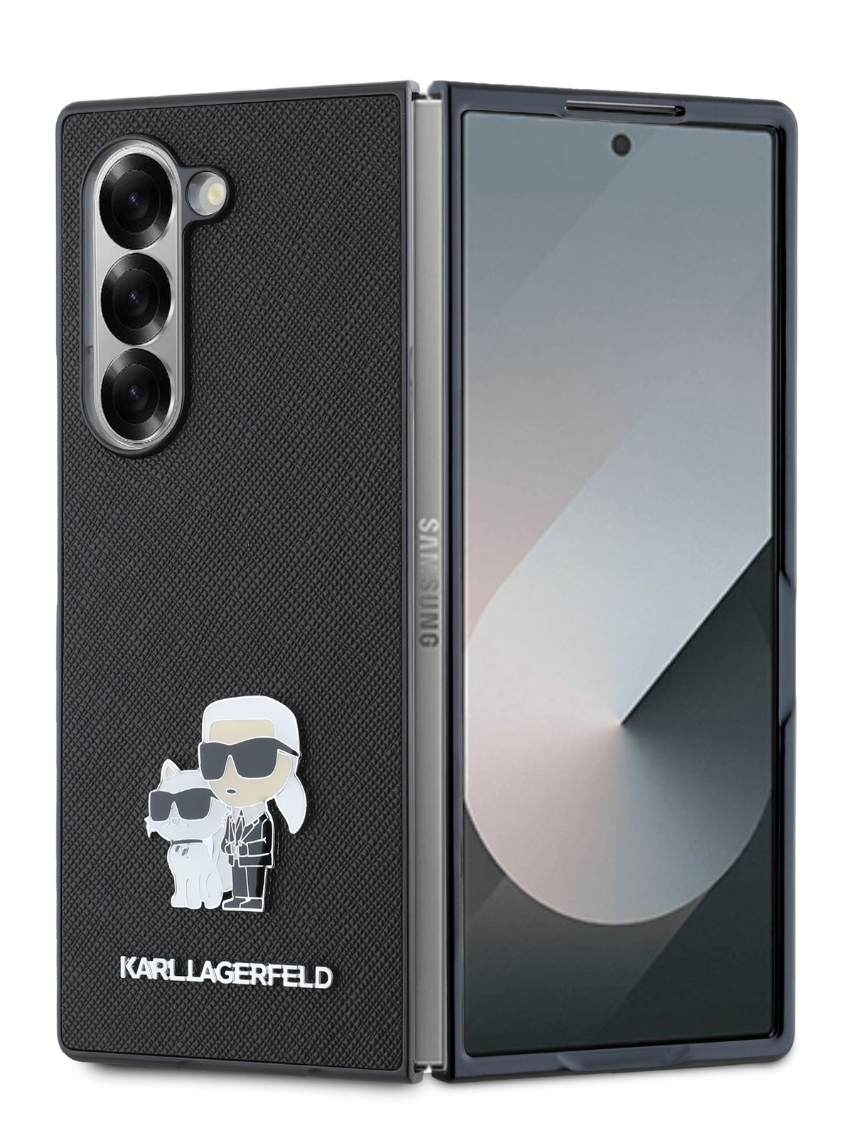 Чехол Karl Lagerfeld для Galaxy Z Fold6 из экокожи с металлическим логотипом черный 3392₽