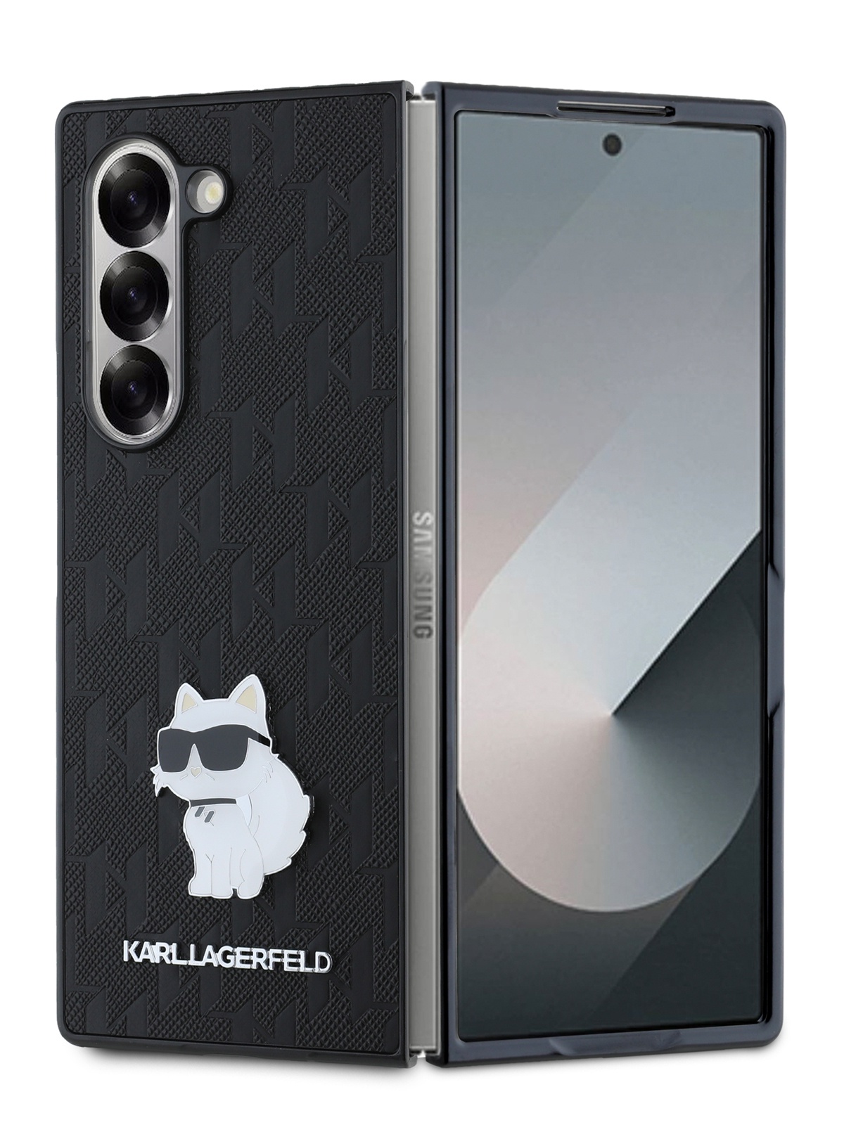 Чехол Karl Lagerfeld для Galaxy Z Fold6 из экокожи имитирующей сафьян черный 3392₽