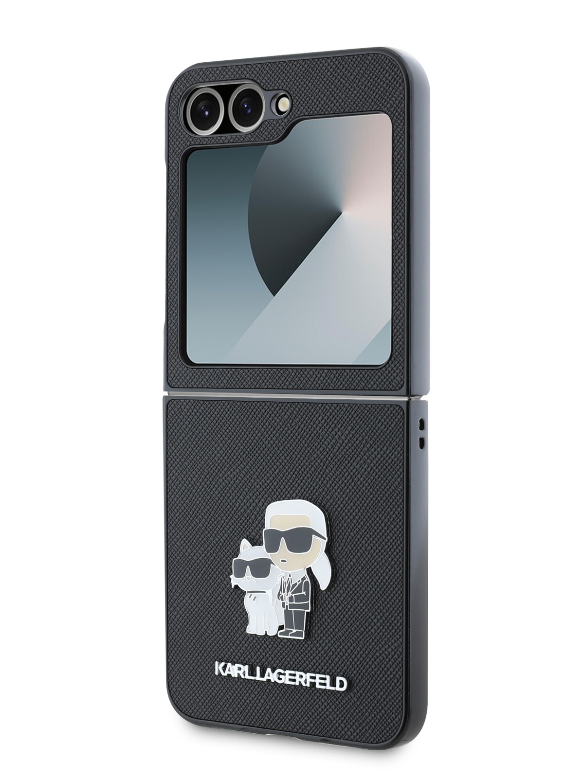 

Чехол Karl Lagerfeld для Galaxy Z Flip6 из экокожи с металлическим логотипом, черный