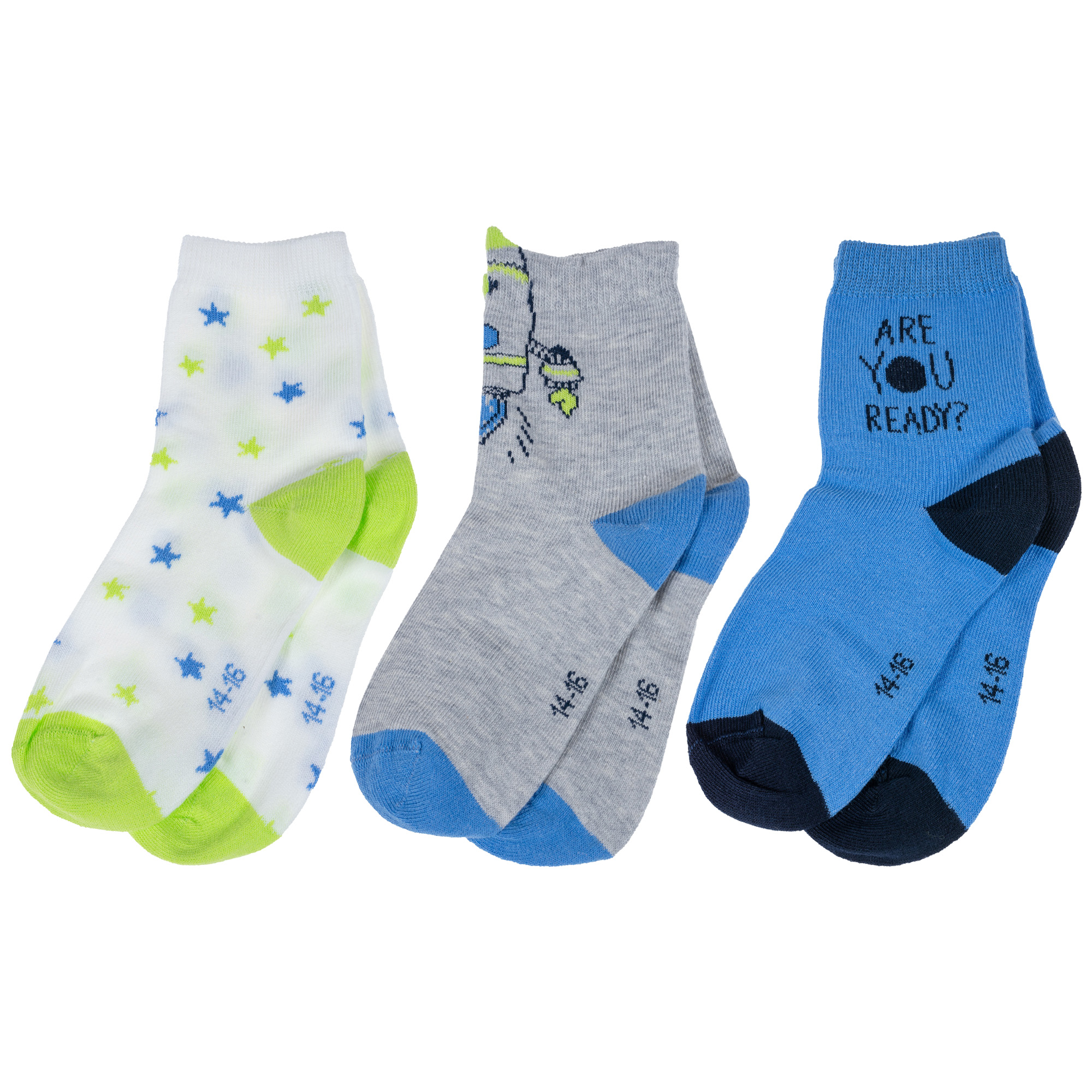 

Носки детские Rusocks Д3-130152М, микс, 18-20, Белый;серый;синий, Д3-130152М