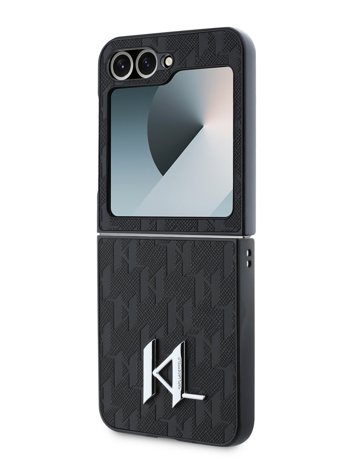 Чехол Karl Lagerfeld для Galaxy Z Flip6 из экокожи с имитацией сафьяна черный 3392₽