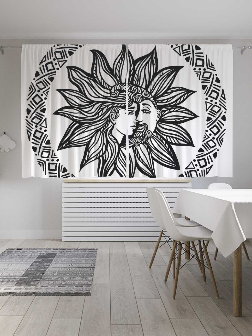 

Шторы JoyArty с фотопечатью "Единение противоположностей" из сатена, 290х180 см, Единение противоположностей