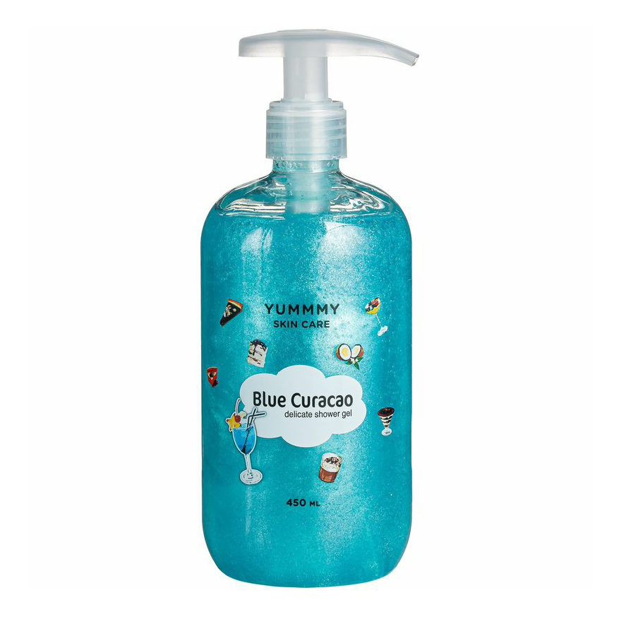 Гель для душа Yummmy Skin Care Blue Curacao с блестками 450 мл