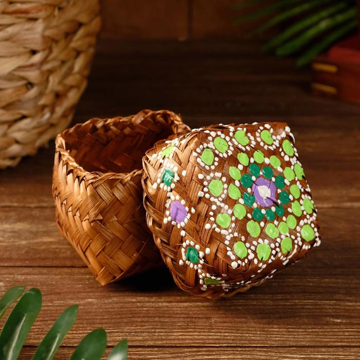 

Корзинка бамбуковая "Зелень" 9х9х9 см, Indonesian style