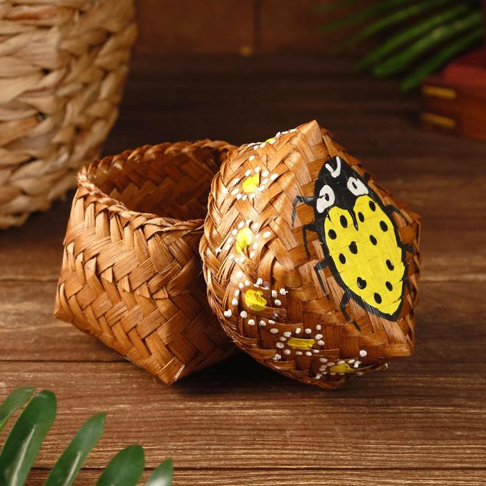 

Корзинка бамбуковая "Жёлтик" 9х9х9 см, Indonesian style
