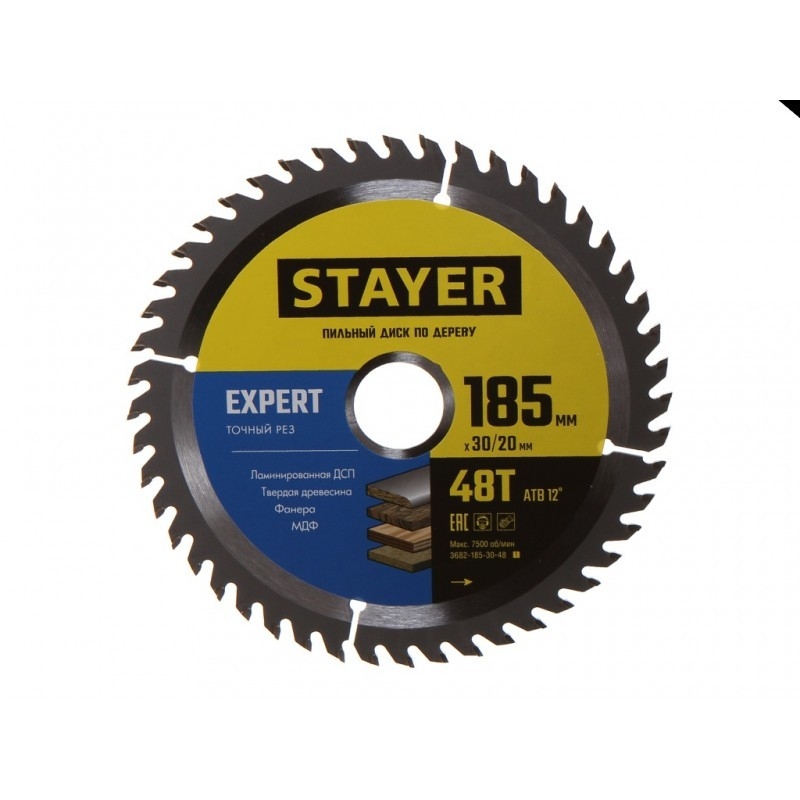 фото Диск stayer expert 185x30/20mm пильный по дереву 3682-185-30-48_z01