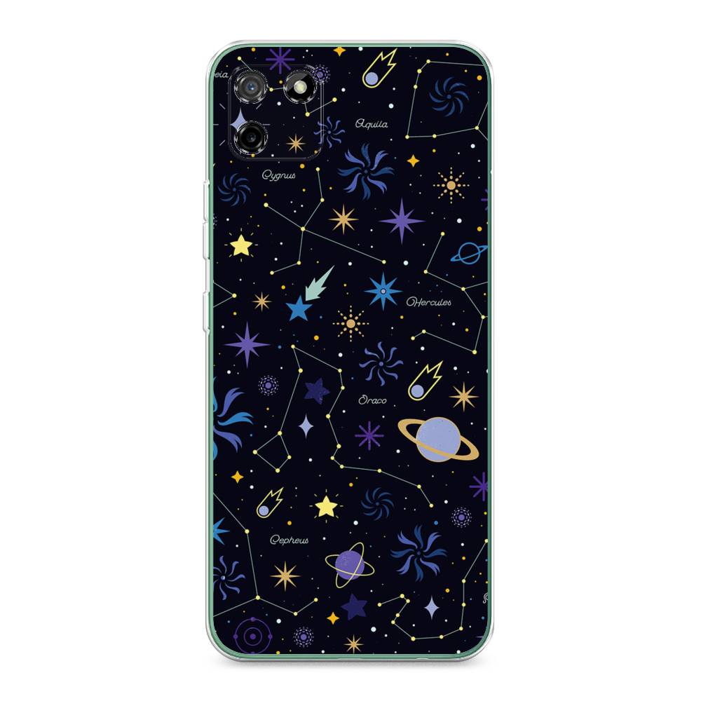 

Чехол на Realme C11 2020 "Цветной космос", Желтый, 253850-2
